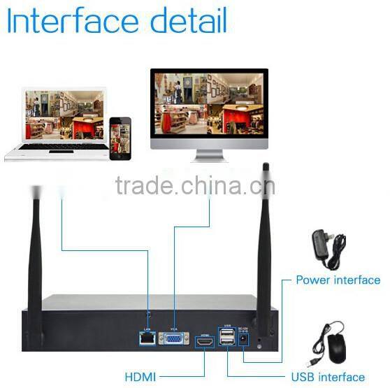 4CH Channel Security WiFi NVR kit 720P Network IR High Definition Wireless