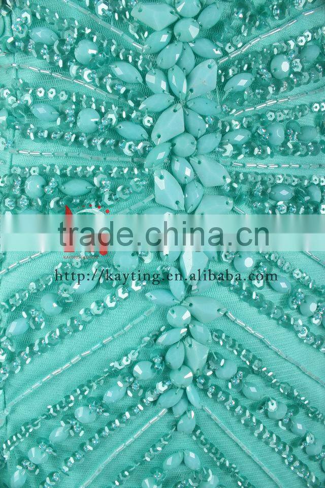 Luxurious Beads Sexy Elegant girl party wear western evening dress 2015