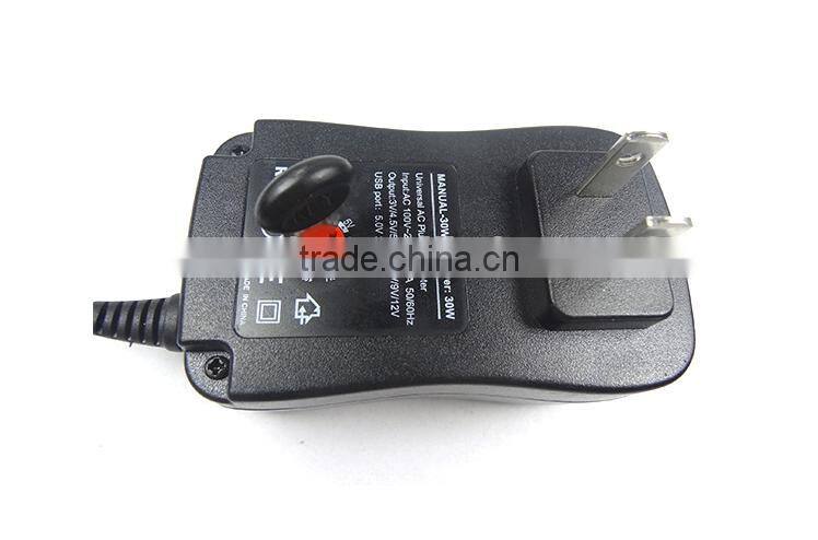 universal power adapter wall charger 30w charger adapter with 6 ac tips