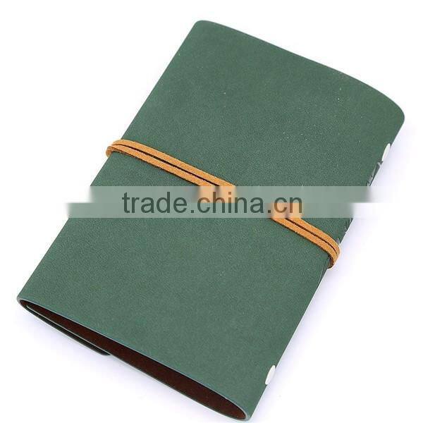 Customized design PU Leather Cover Loose Leaf Blank Notebook Journal Diary Gift
