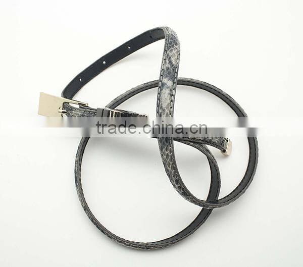 PU leather snake skin finish lady belt