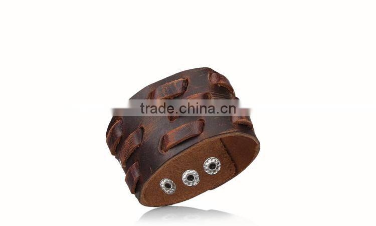 Man's Real Leather Bracelet & Bangles Brown