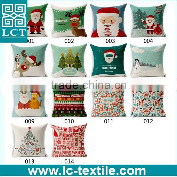 eco friendly jute cotton burlap bamboo cushion for xmas LCTP0190