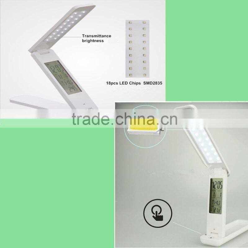 Portable Folding Eye Protecting Led Table Lamp with LCD calendar