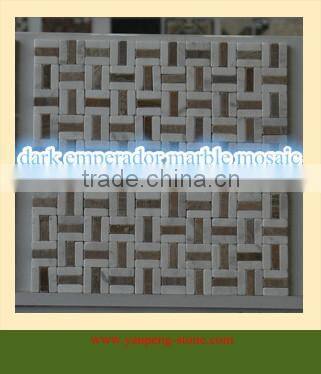 dark emperador brown marble mosaic tile