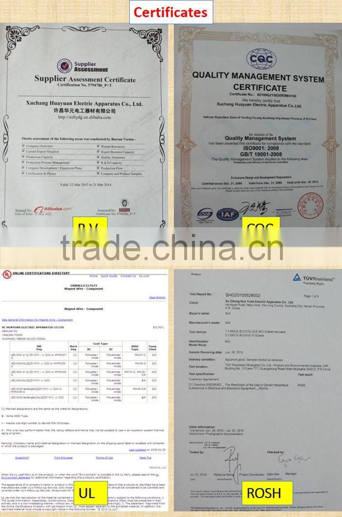 transformer use Termal class 180 enamelled copper electric wire china supplies