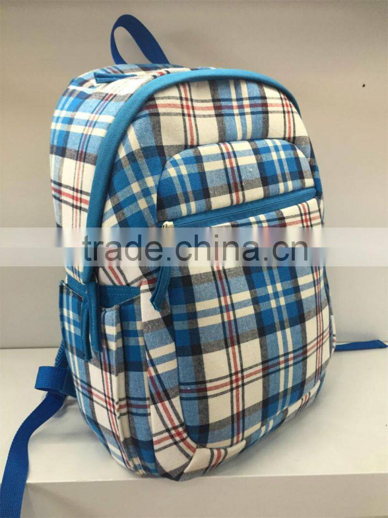 2016 fashion & concise plaid sport backpacks for outdoor activities,blue,YX-SP-01