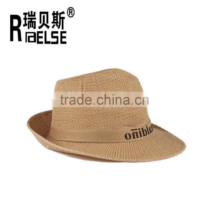 cheap fedora hand paper straw hat with logo
