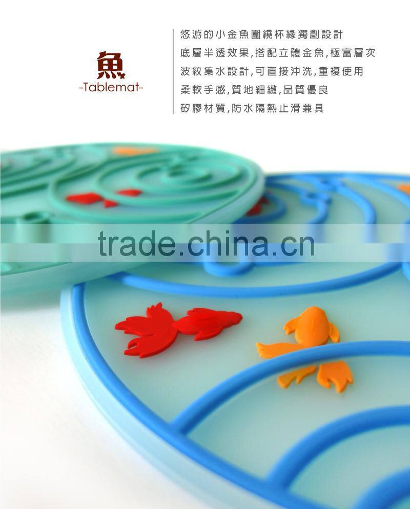 Goldfish Coasters, cup coaster, silicone Coaster,custom silicone drink coasters