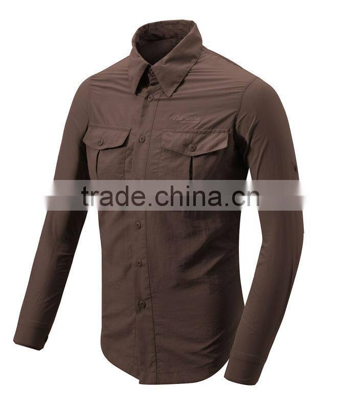 2014 latest men quick dry man shirt hiking bivouac apparel quick dry light weight trekking wholesale fitness clothing