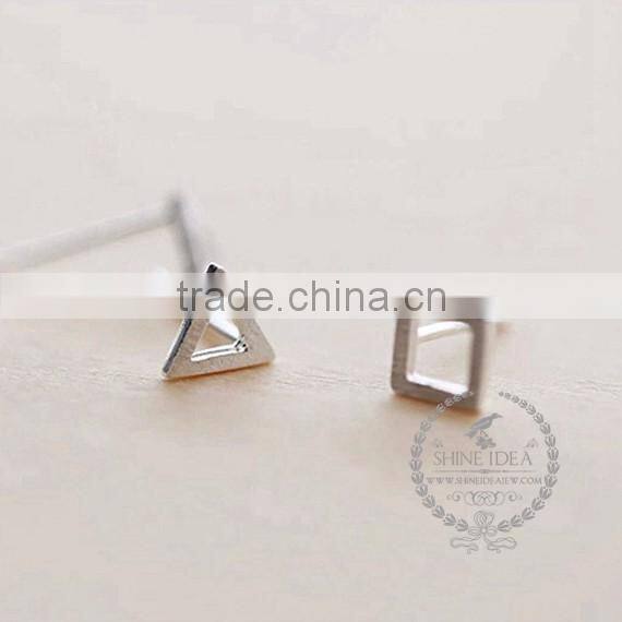 925 sterling solid silver hollow triangle and hollow square earring stud fashion women earrings 6730611