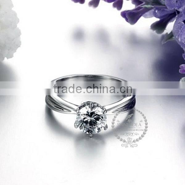 8.6MM Stainless steel prong setting zircon ring fashion couple ring wedding jewelry 6260495