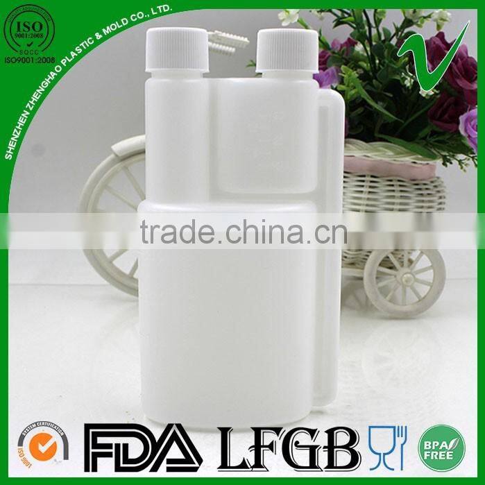 hdpe 250ml Twin Neck Plastic container with chamber