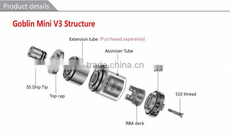 Good price high quality 22mm mini size UD Goblin Rta with RBA deck