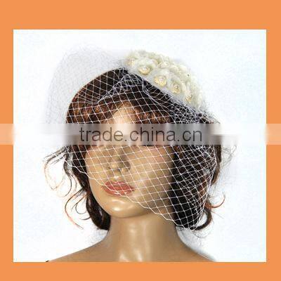 Grace white lace and feather Wedding Headwear