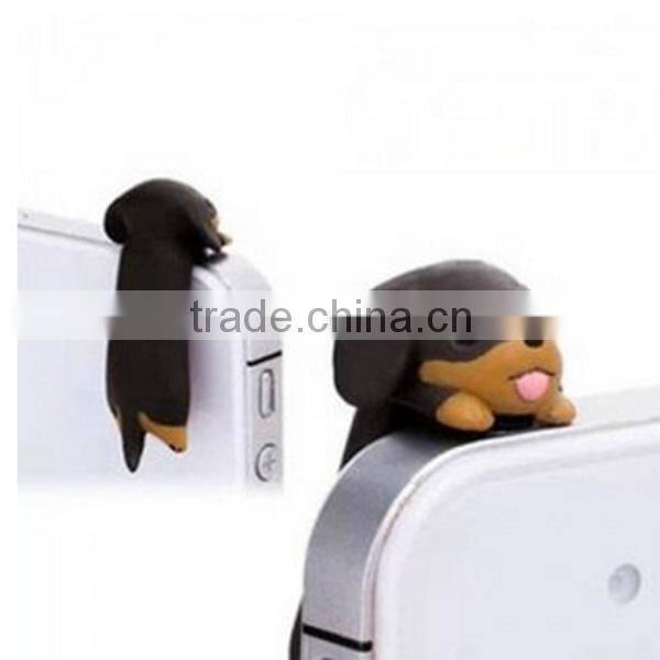 Custom plastic Puppy Dust Plug 3.5mm Smart Cell Mobile Phone Plug Headphone