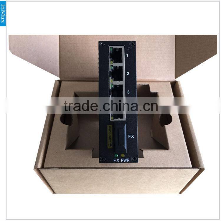 5 Port 1F+4T Industrial Fiber optical switch, fiber optic media converter i305A