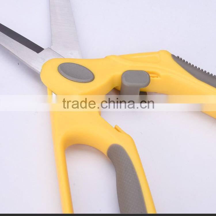 SS130110Y -2016 New style and design 8" stainless steel tailor scissors with colorful plastich handle