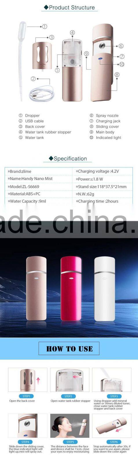 Personal Handheld Nano Atomizer and Ionizing Handy Mister