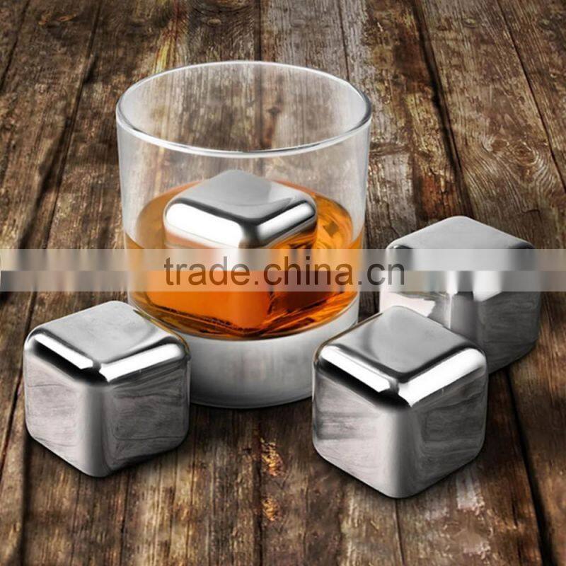 stainless steel whisky cooler rocks/whisky stones/wine ice cubes