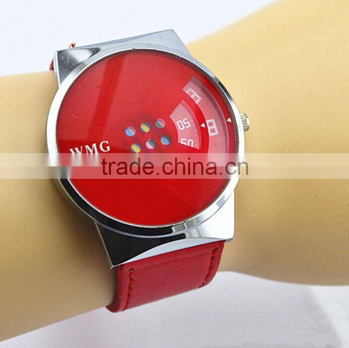 Black Quartz Metal Wrist Watch Ladies Mens Turntable Dial Gift Stainless Steel