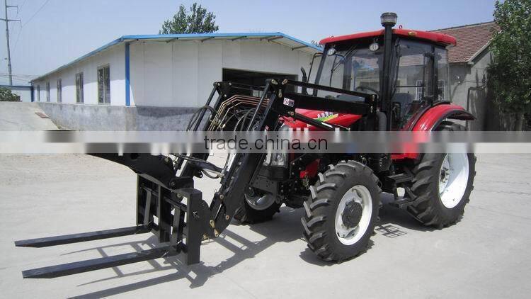 china 4x4wd farm tractor with loader and forks