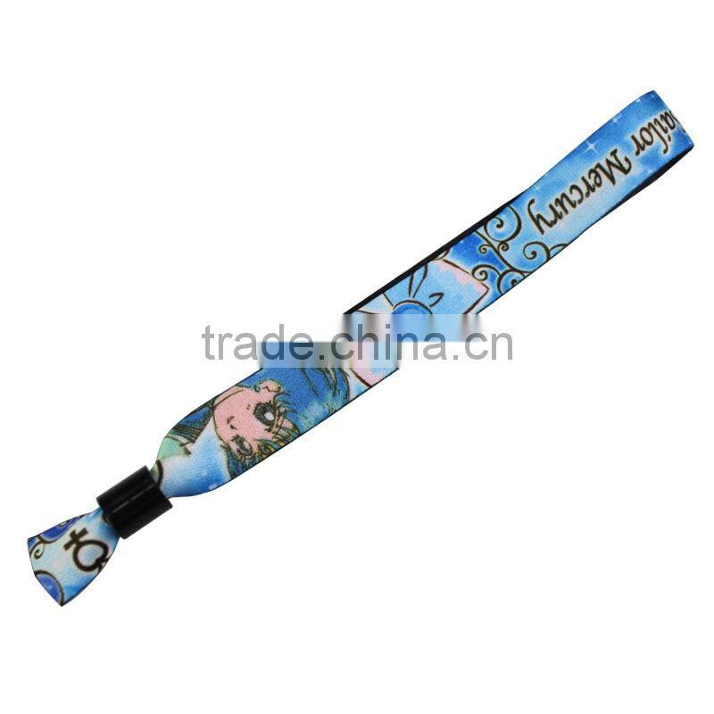 China wholesale high secure fabric wristband with plastic fastener