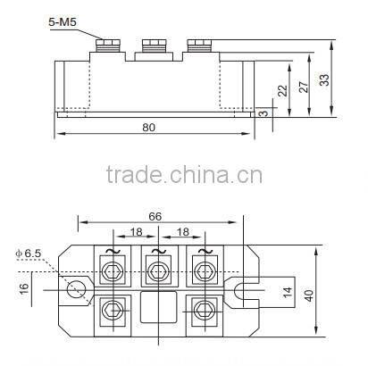 Three phase 100amp bridge rectifier diode