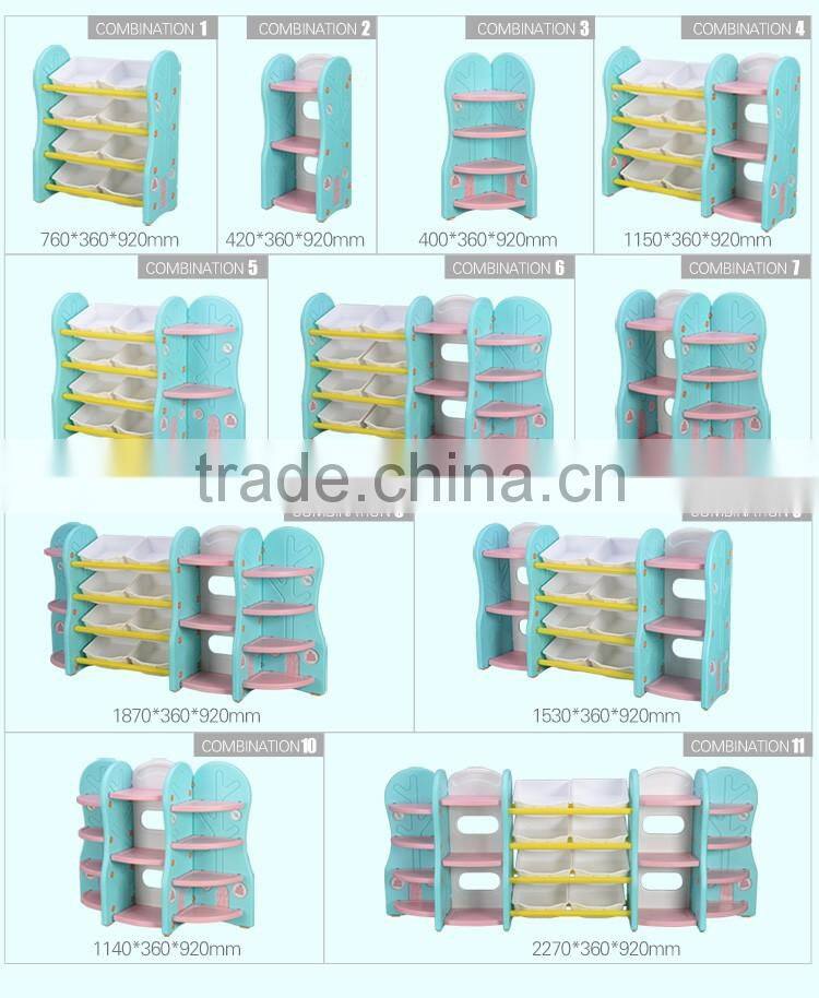 Children's bookcase kids plastic toy storage shelf
