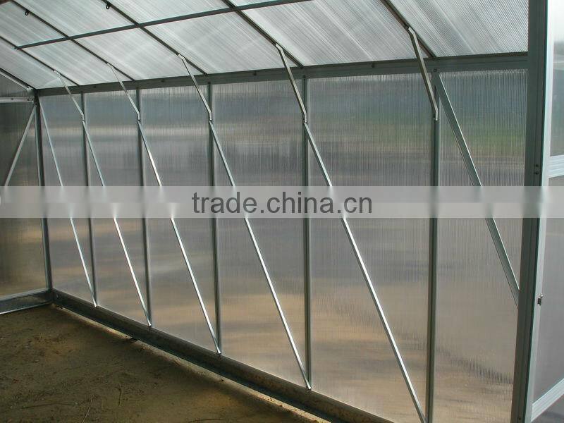 Popular hot sale China latest model aluminium garden greenhouse withstand heavy winds and snows