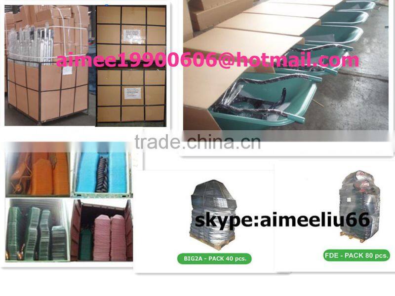 four wheels plastic tray 130L wheelbarrow cart