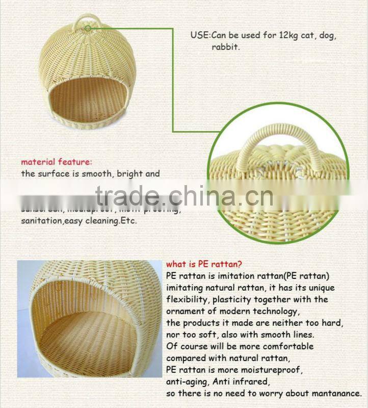shangdi products oval shaped white rattan luxury dog bed
