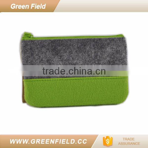 Green Field felt fabric bag coin purse