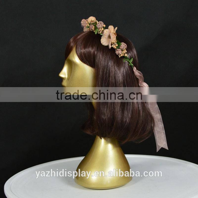 wholesale gold realistic mannequin head for wig and hat display