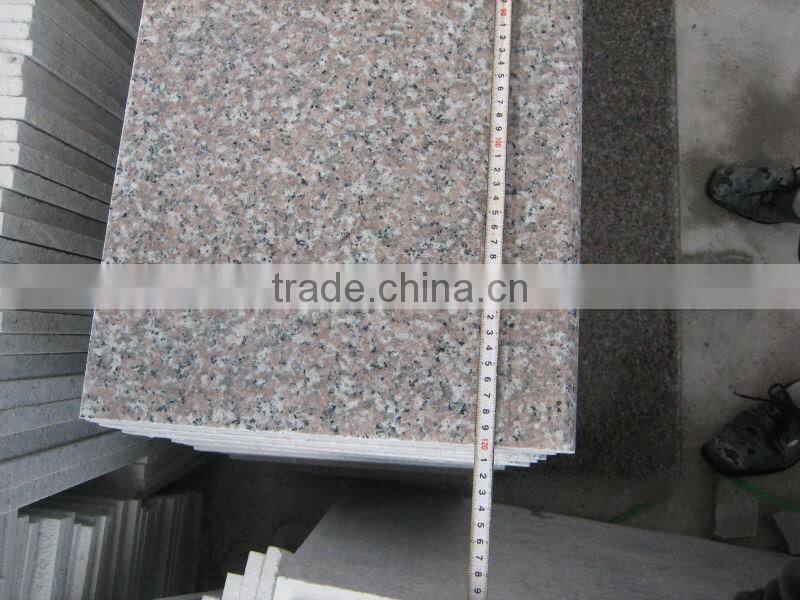 G687 Peach Red Indoor Granite Stair Steps polished bevelled