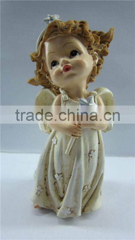 Resin male angel sculpture for decoration