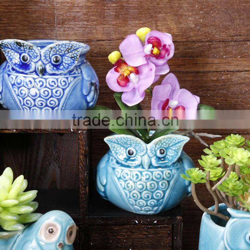 Shabby chic succulent pot ceramic animal flower planters
