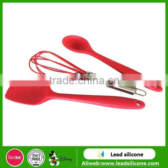 9PCs Red Silicon Kitchen Cooking Utensil Tool Set, Hi-heat Cooking
