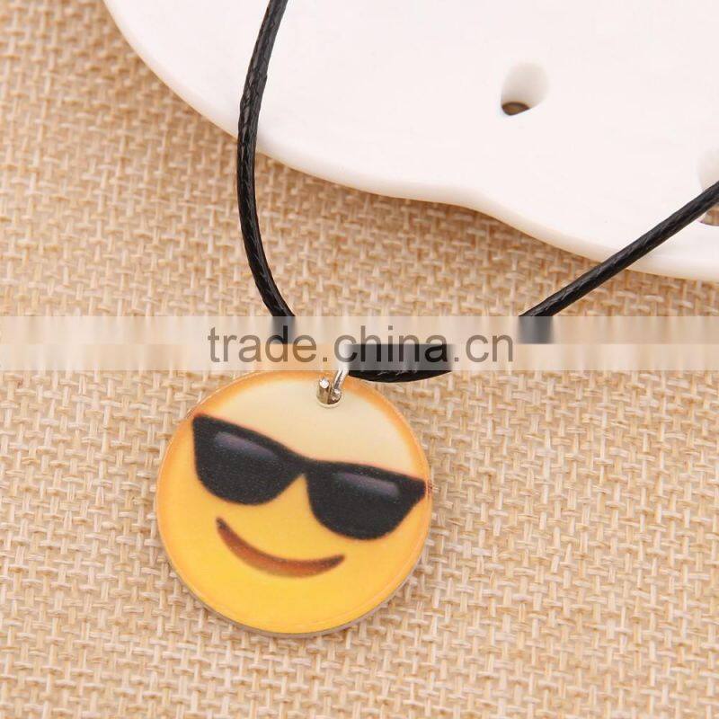2016 Fashion Jewelry Pendant Acrylic Emoji Necklace For Wholesale China