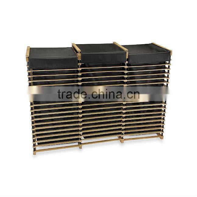 Oak Triple Laundry Sorter