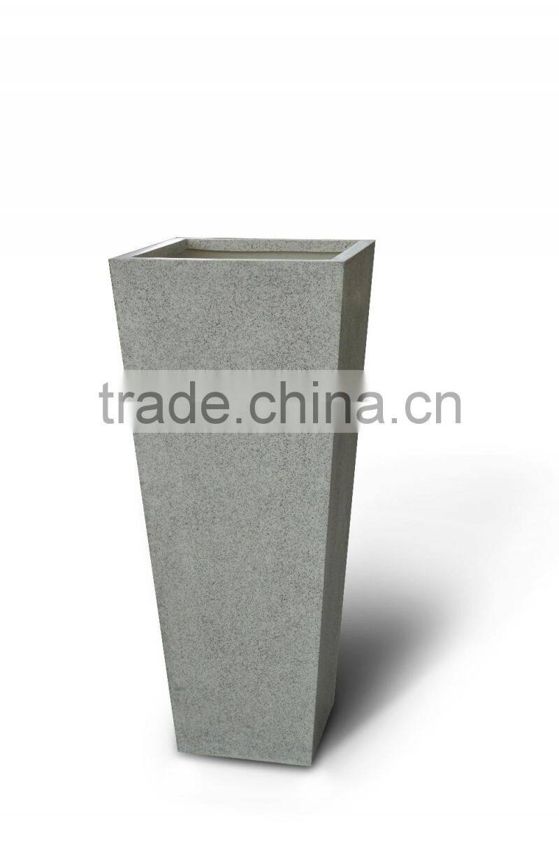 Black And White Sandstone Square Decoration Pot