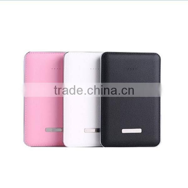 High Quality 5000mAh Leather finish Power Bank mobile phone charger