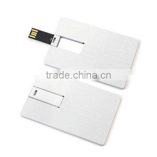 2017 Bulk New Design High Quality Ultra Slim metal Credit Card / business card flip card usb2.0 flash drive