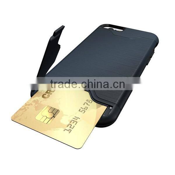 PC+TPU fashion phone case phone shell with card slot protective back cover for iphone 6 6S
