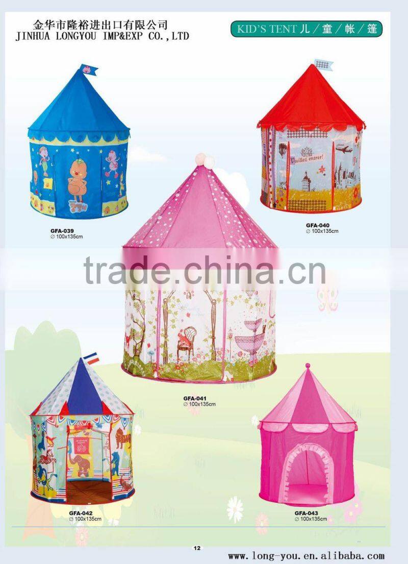 Cartoon Pop up Play Tent Pink Playhouse For Girls