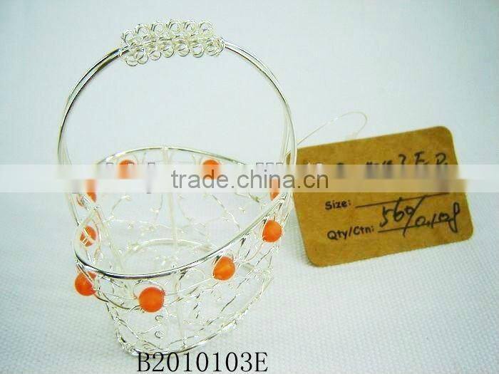 Silver Metal Chirstmas Decorative basket