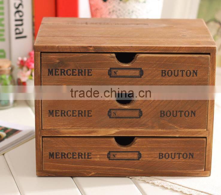 Three layers brown Wooden jewelry gift boxes