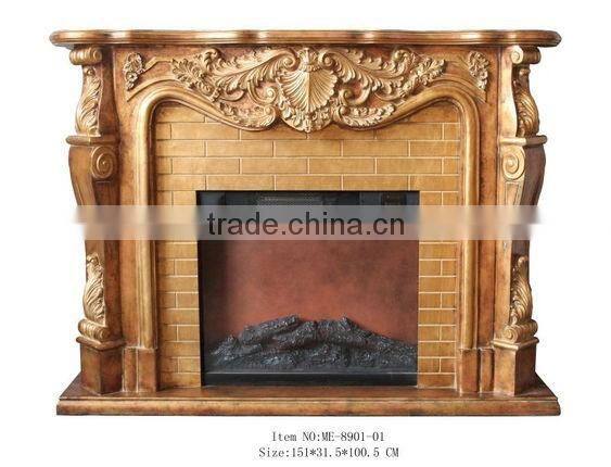 Living Room Furniture Fireplace With Wall Mirror For Interior Decoration