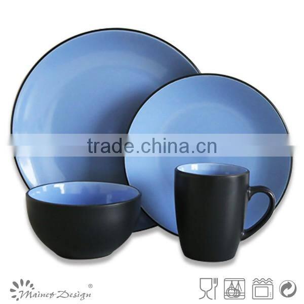 bicolor pink 16pcs dinnerware set fashion round solid color