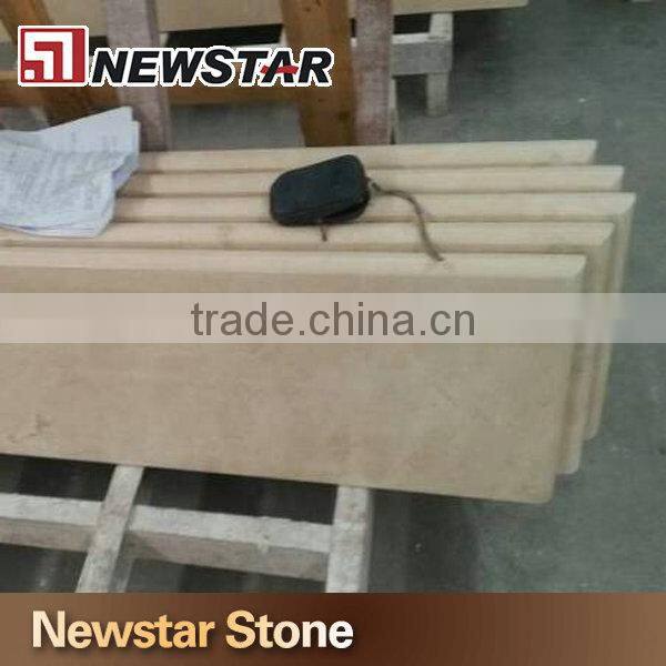 Polished beige marble staircase creme marfile staircase steps